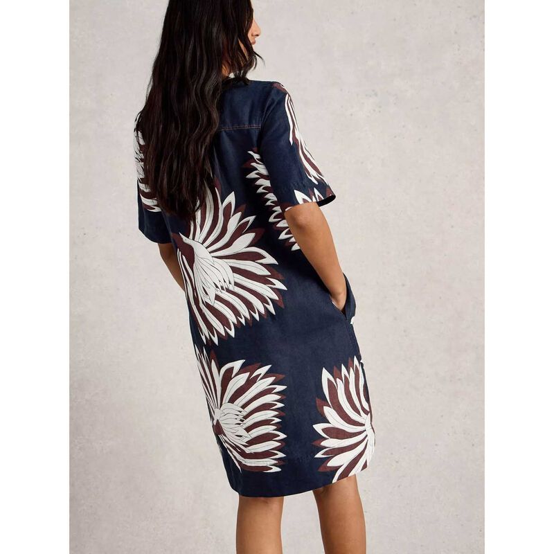White Stuff June Linen Print Dress image number 1